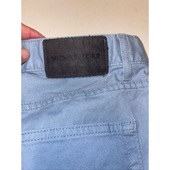 Michael Kors Mens Slim fit Casual Parker Pants 32x32 chino Blue Solid Stretch - Picture 6 of 6